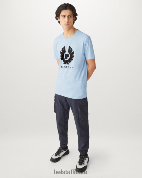 vestiario Belstaff maglietta della fenice jersey di cotone celeste uomini H2DD6J146