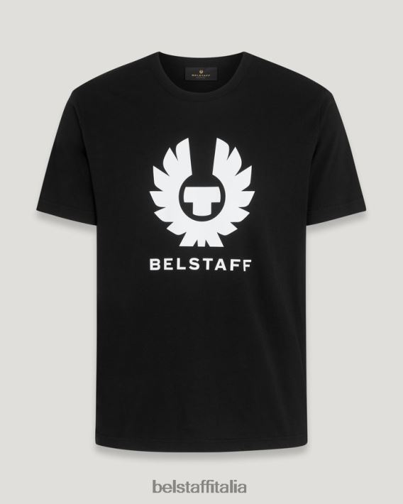 vestiario Belstaff maglietta della fenice jersey di cotone nero uomini H2DD6J188