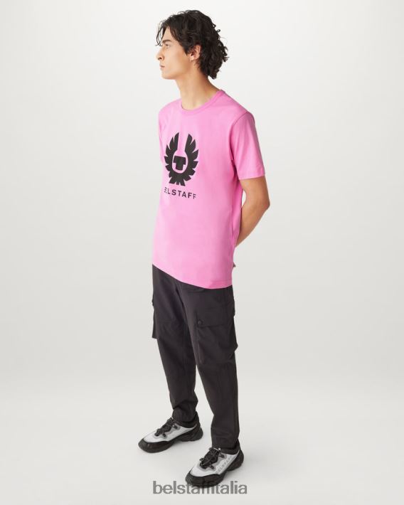 vestiario Belstaff maglietta della fenice jersey di cotone rosa quarzo uomini H2DD6J166