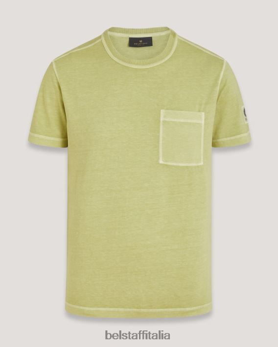 vestiario Belstaff maglietta della passerella tintura in capo cotone giallo lime uomini H2DD6J156