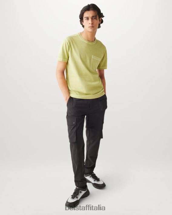 vestiario Belstaff maglietta della passerella tintura in capo cotone giallo lime uomini H2DD6J156