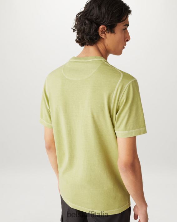 vestiario Belstaff maglietta della passerella tintura in capo cotone giallo lime uomini H2DD6J156
