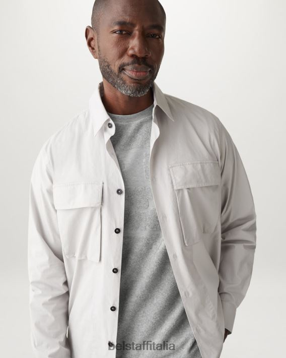 vestiario Belstaff maglietta della torretta spugna vecchia erica argentata uomini H2DD6J150