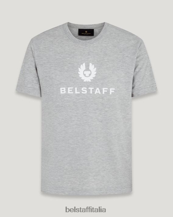 vestiario Belstaff maglietta firmata jersey di cotone argento antico erica uomini H2DD6J199