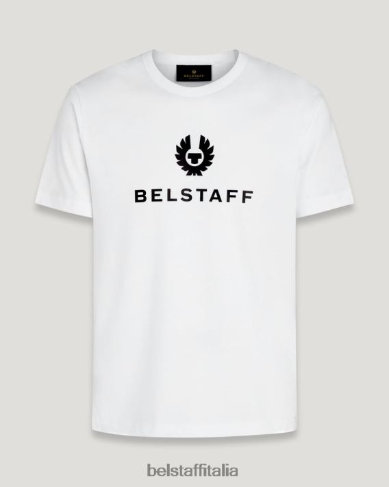 vestiario Belstaff maglietta firmata jersey di cotone bianco uomini H2DD6J189