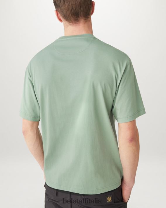 vestiario Belstaff maglietta flusso jersey di cotone verde acciaio uomini H2DD6J154