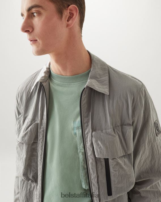 vestiario Belstaff maglietta flusso jersey di cotone verde acciaio uomini H2DD6J154