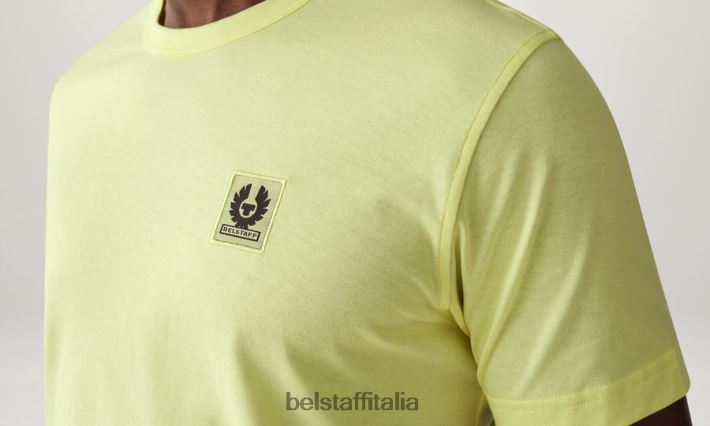 vestiario Belstaff maglietta jersey di cotone giallo limone uomini H2DD6J174