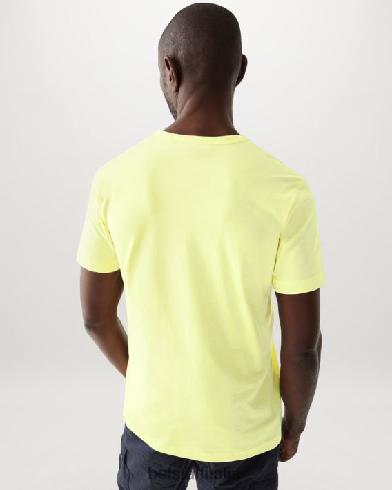 vestiario Belstaff maglietta jersey di cotone giallo limone uomini H2DD6J174