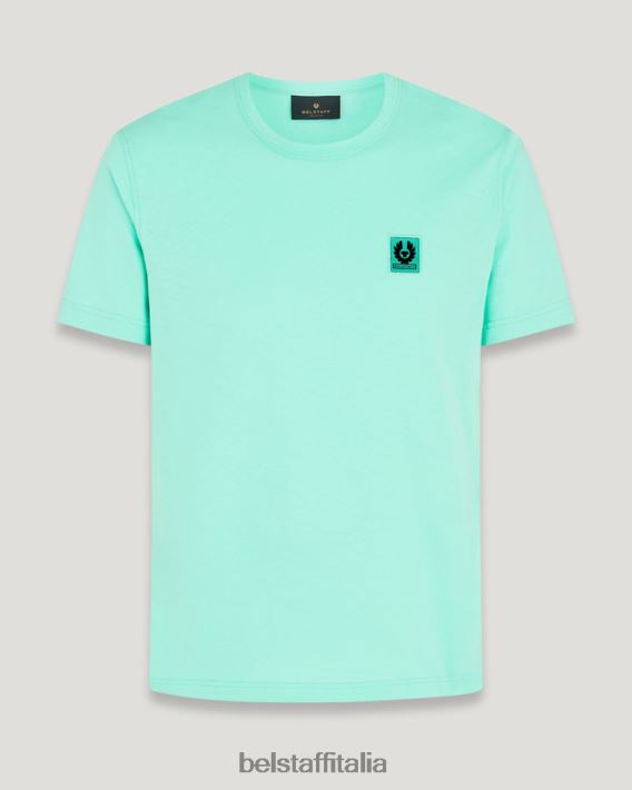 vestiario Belstaff maglietta jersey di cotone verde oceano uomini H2DD6J164