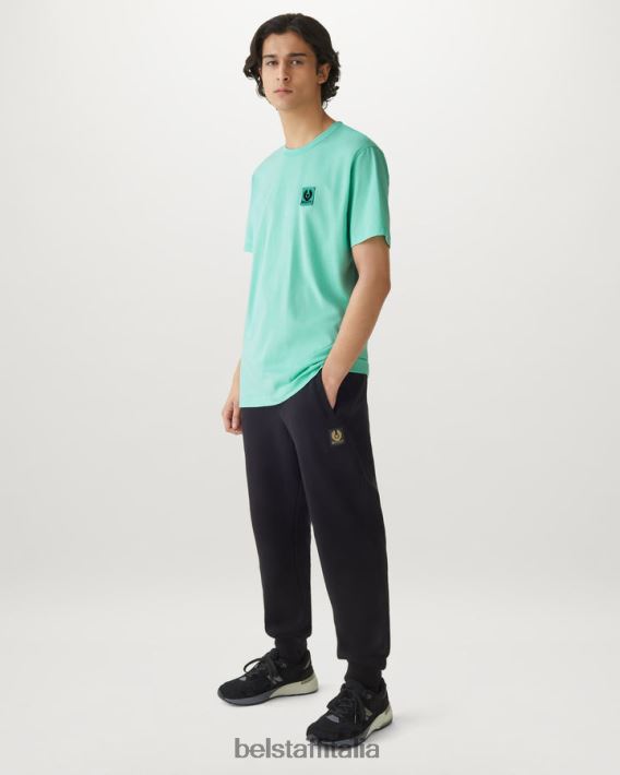 vestiario Belstaff maglietta jersey di cotone verde oceano uomini H2DD6J164
