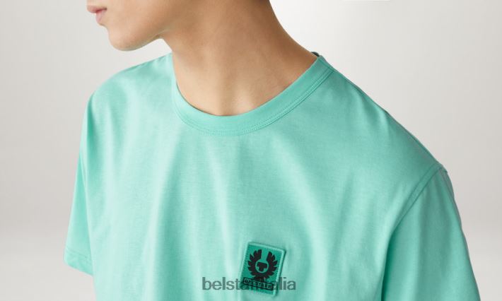 vestiario Belstaff maglietta jersey di cotone verde oceano uomini H2DD6J164