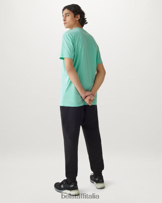 vestiario Belstaff maglietta jersey di cotone verde oceano uomini H2DD6J164