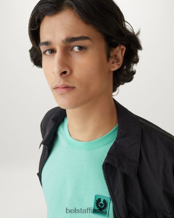 vestiario Belstaff maglietta jersey di cotone verde oceano uomini H2DD6J164