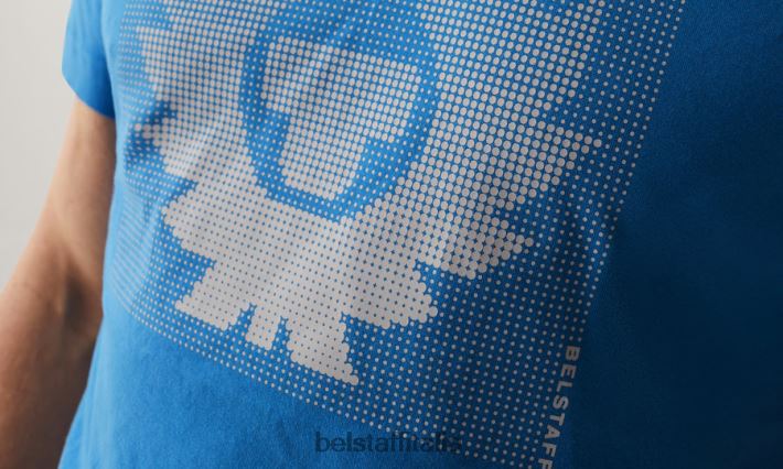 vestiario Belstaff maglietta ottica jersey di cotone in avanti blu/grigio perla uomini H2DD6J178