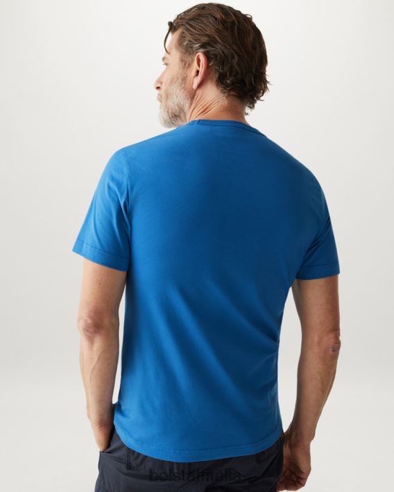 vestiario Belstaff maglietta ottica jersey di cotone in avanti blu/grigio perla uomini H2DD6J178