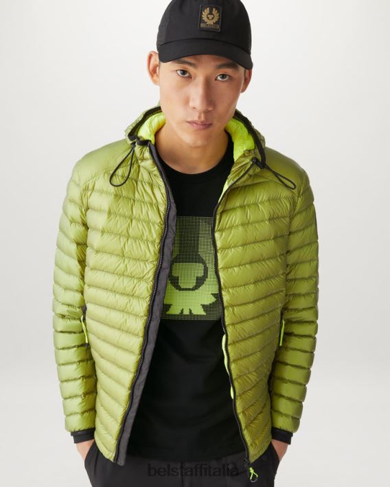 vestiario Belstaff maglietta ottica jersey di cotone nero/giallo fluo uomini H2DD6J163