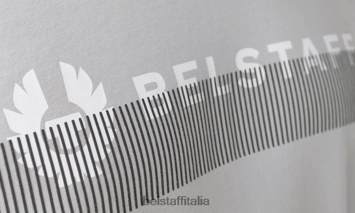 vestiario Belstaff maglietta oversize radiofonica jersey di cotone argento antico uomini H2DD6J143