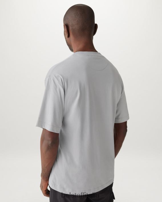 vestiario Belstaff maglietta oversize radiofonica jersey di cotone argento antico uomini H2DD6J143