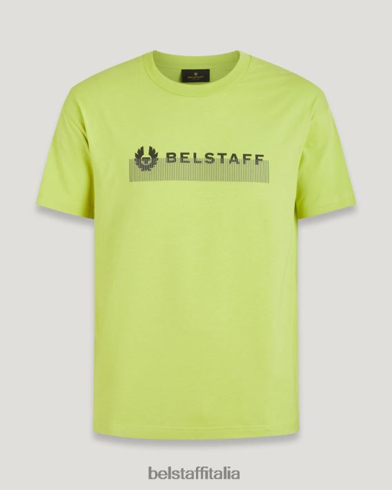 vestiario Belstaff maglietta oversize radiofonica jersey di cotone giallo lime uomini H2DD6J145