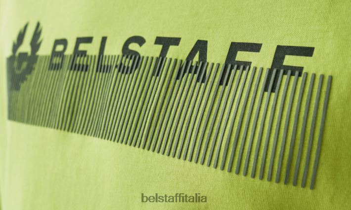 vestiario Belstaff maglietta oversize radiofonica jersey di cotone giallo lime uomini H2DD6J145