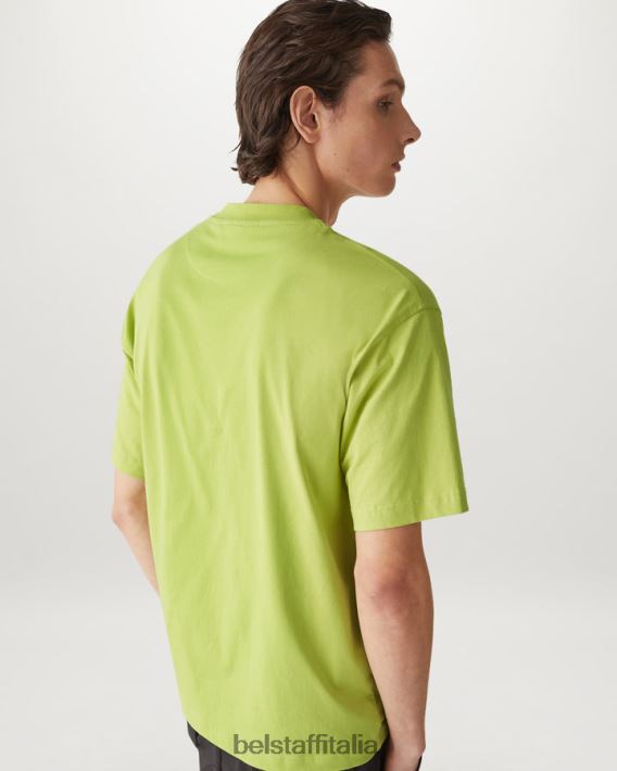 vestiario Belstaff maglietta oversize radiofonica jersey di cotone giallo lime uomini H2DD6J145