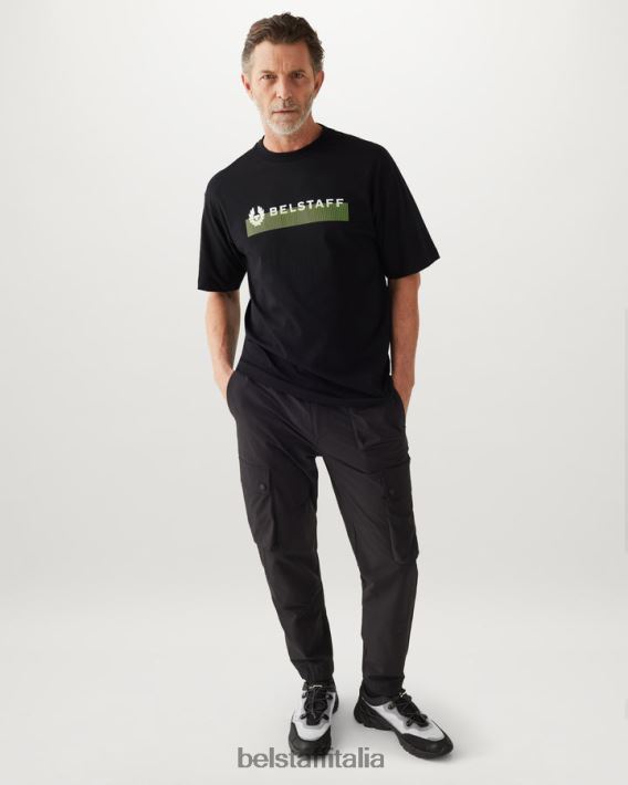 vestiario Belstaff maglietta oversize radiofonica jersey di cotone nero uomini H2DD6J153