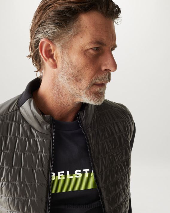 vestiario Belstaff maglietta oversize radiofonica jersey di cotone nero uomini H2DD6J153