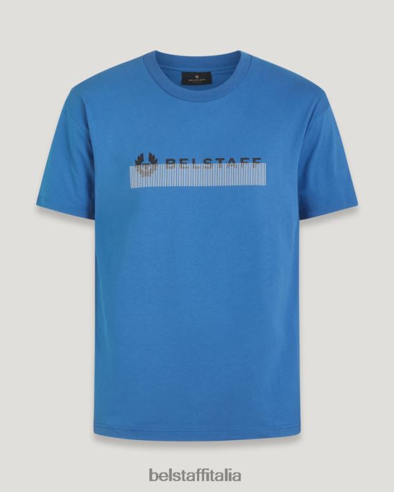 vestiario Belstaff maglietta oversize radiofonica maglia di cotone in avanti blu uomini H2DD6J142