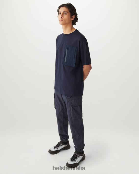 vestiario Belstaff maglietta severa jersey di cotone inchiostro scuro uomini H2DD6J170