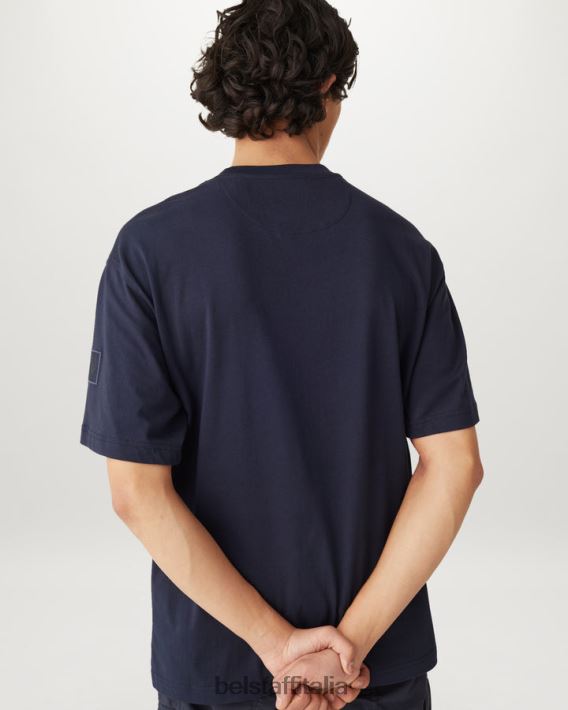 vestiario Belstaff maglietta severa jersey di cotone inchiostro scuro uomini H2DD6J170