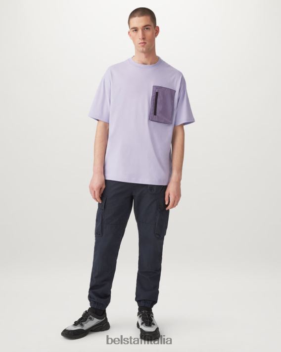 vestiario Belstaff maglietta severa jersey di cotone viola uomini H2DD6J161