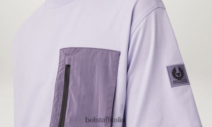 vestiario Belstaff maglietta severa jersey di cotone viola uomini H2DD6J161