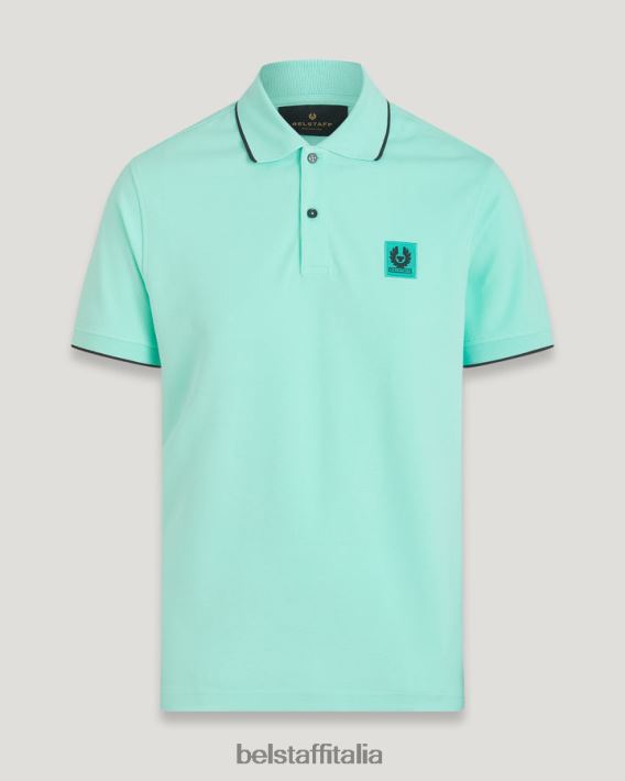 vestiario Belstaff polo con punta piquet di cotone verde oceano uomini H2DD6J180