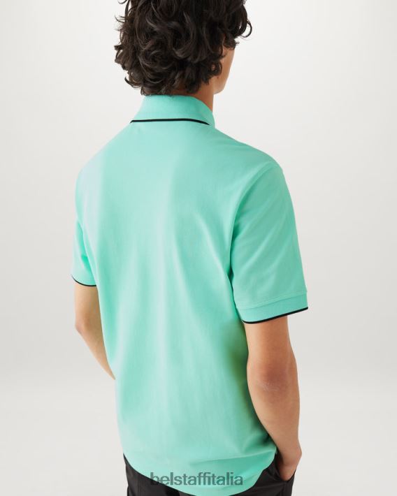 vestiario Belstaff polo con punta piquet di cotone verde oceano uomini H2DD6J180