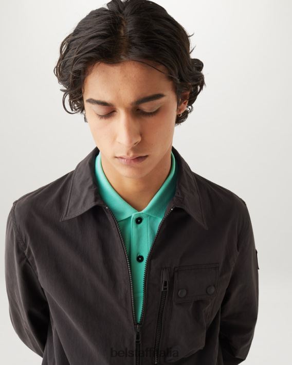 vestiario Belstaff polo con punta piquet di cotone verde oceano uomini H2DD6J180