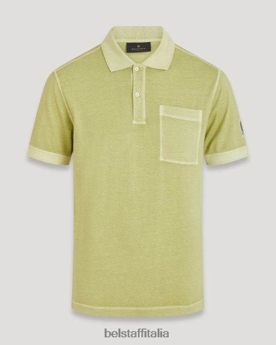 vestiario Belstaff polo della cambusa tintura in capo cotone giallo lime uomini H2DD6J158