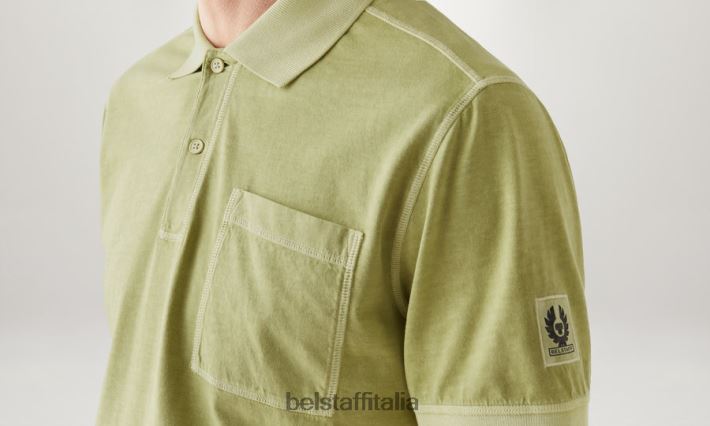 vestiario Belstaff polo della cambusa tintura in capo cotone giallo lime uomini H2DD6J158
