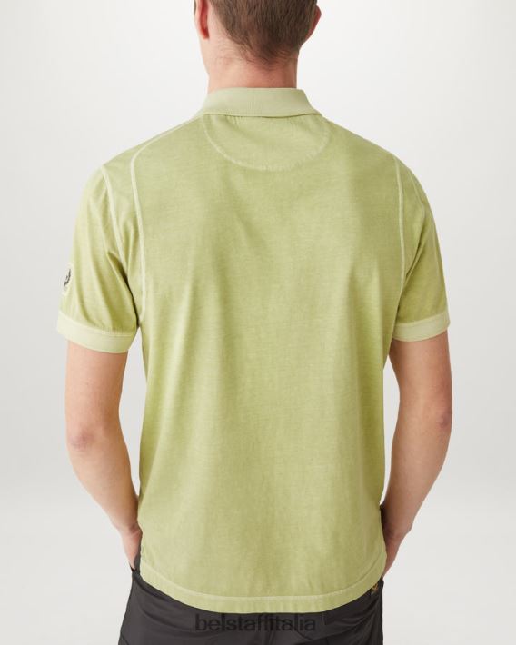 vestiario Belstaff polo della cambusa tintura in capo cotone giallo lime uomini H2DD6J158
