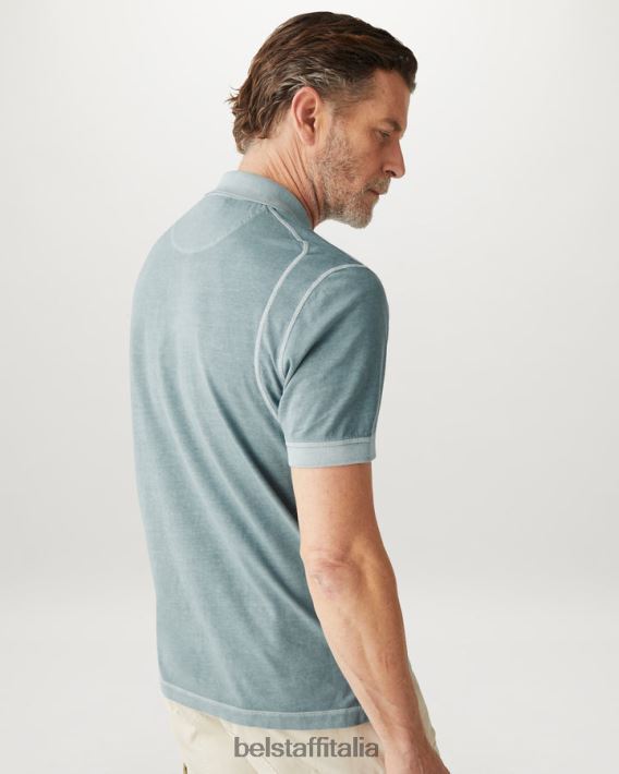 vestiario Belstaff polo della cambusa tintura in capo cotone verde acciaio uomini H2DD6J155