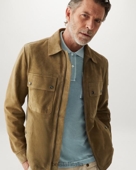 vestiario Belstaff polo della cambusa tintura in capo cotone verde acciaio uomini H2DD6J155