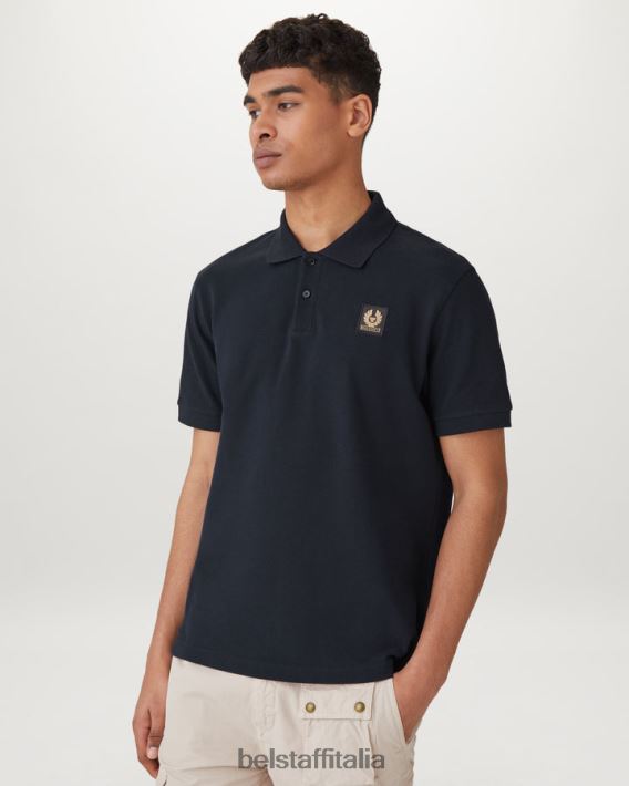 vestiario Belstaff polo piquet di cotone inchiostro scuro uomini H2DD6J206