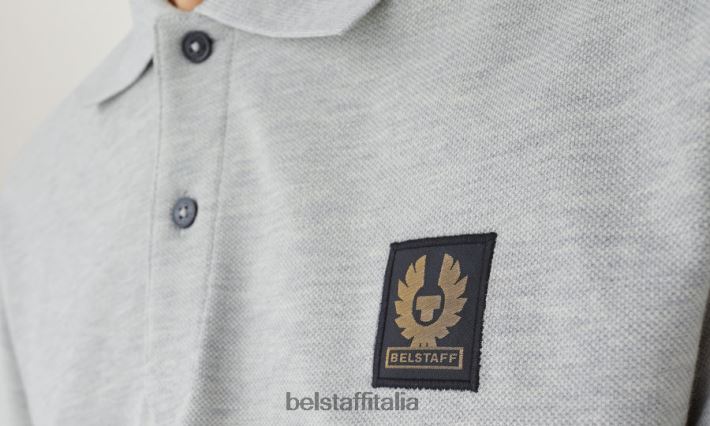 vestiario Belstaff polo piquet di cotone vecchio argento erica uomini H2DD6J198