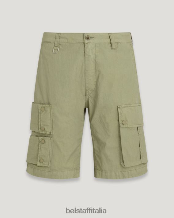 vestiario Belstaff pantaloncini cargo Harker misto cotone tinto in capo giallo limone/aloe uomini H2DD6J329