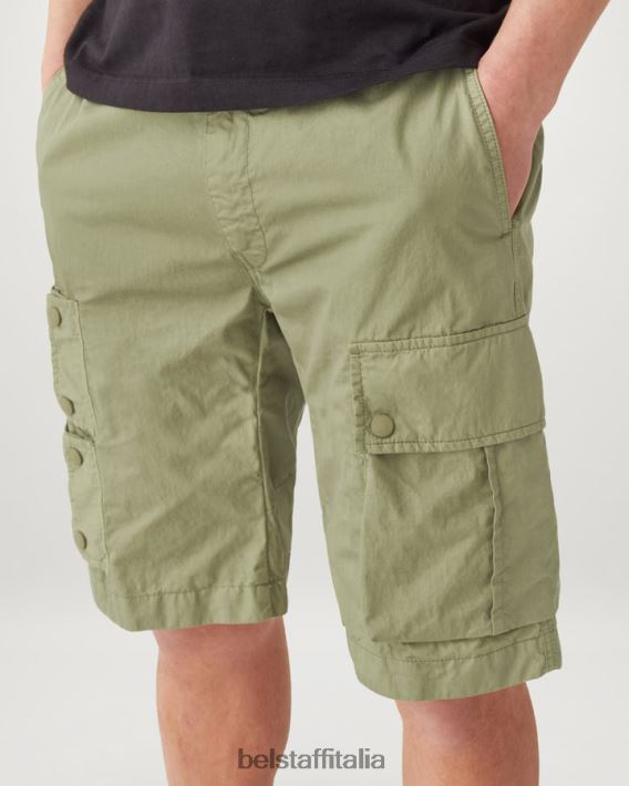 vestiario Belstaff pantaloncini cargo Harker misto cotone tinto in capo giallo limone/aloe uomini H2DD6J329