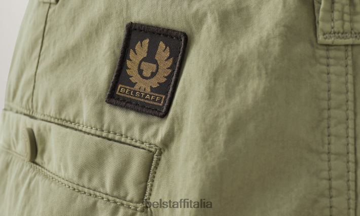 vestiario Belstaff pantaloncini cargo Harker misto cotone tinto in capo giallo limone/aloe uomini H2DD6J329