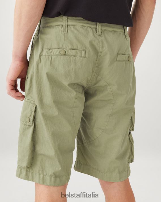 vestiario Belstaff pantaloncini cargo Harker misto cotone tinto in capo giallo limone/aloe uomini H2DD6J329