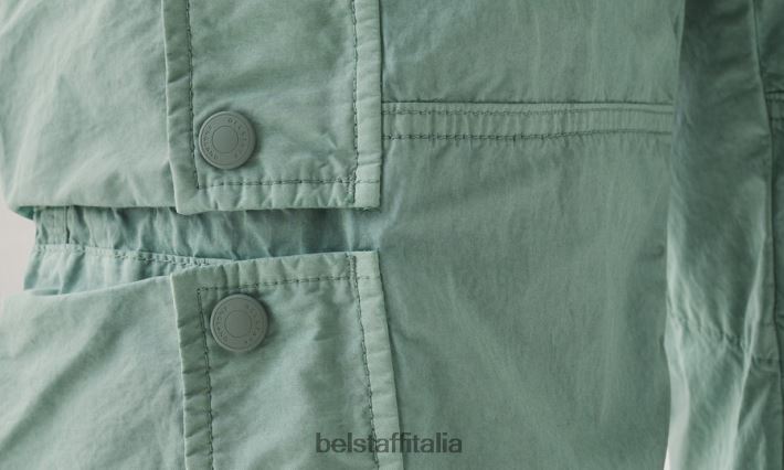 vestiario Belstaff pantaloncini cargo Harker tintura in capo misto cotone verde acciaio/verde oceano uomini H2DD6J321
