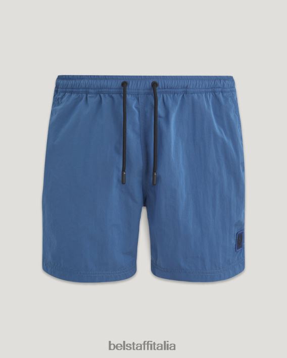 vestiario Belstaff pantaloncini da bagno clipper guscio luccicante in avanti blu uomini H2DD6J328