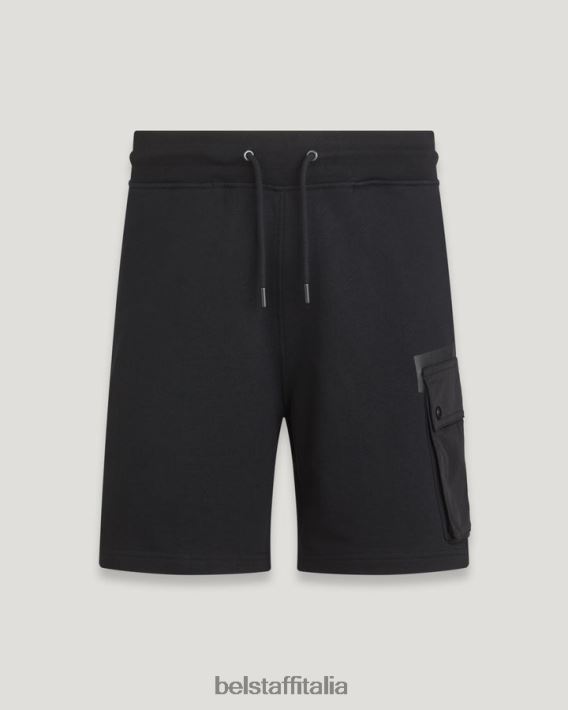 vestiario Belstaff pantaloncini da marea pile di cotone asciutto nero uomini H2DD6J330